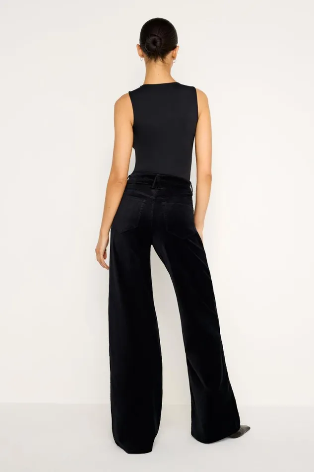 Women GOOD AMERICAN Jeans VELVET GOOD SKATETROUSERS Black001