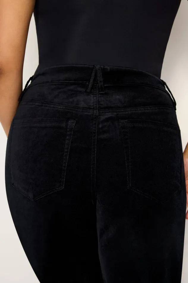 Women GOOD AMERICAN Jeans VELVET GOOD SKATETROUSERS Black001