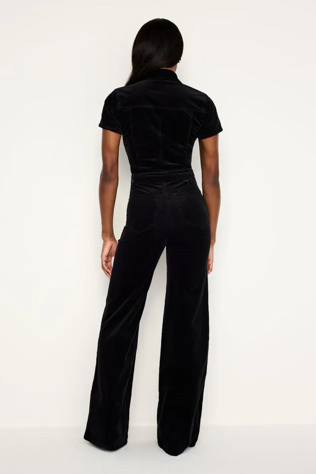 Women GOOD AMERICAN Jumpsuits FIT FOR SUCCESS CORDUROY PALAZZOJUMPSUIT Black001