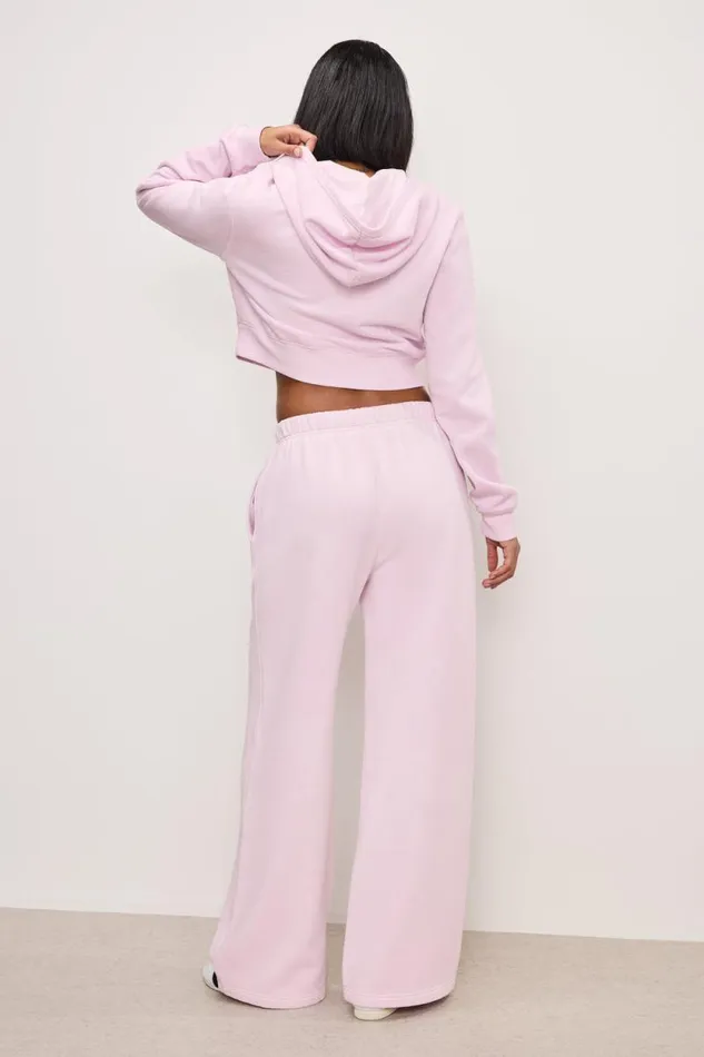 Women GOOD AMERICAN Pants BRUSHED FLEECE WIDE LEGSWEATPANTS Washed Cotton Candy Pink001 Women GOOD AMERICAN Pants BRUSHED FLEECE WIDE LEGSWEATPANTS Washed Cotton Candy Pink001