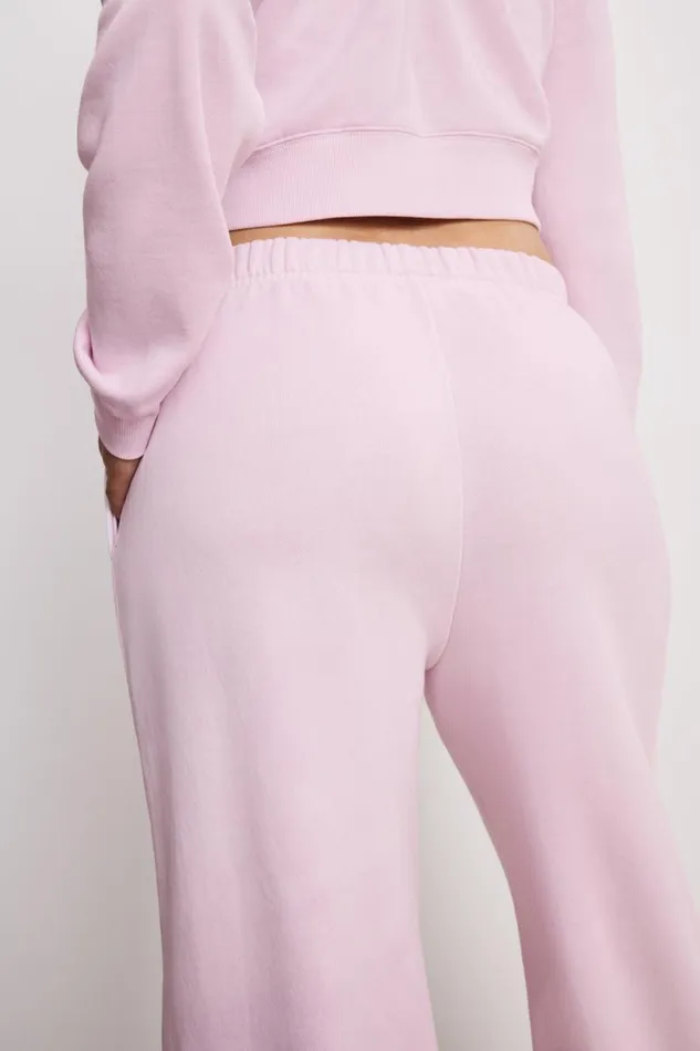 Women GOOD AMERICAN Pants BRUSHED FLEECE WIDE LEGSWEATPANTS Washed Cotton Candy Pink001 Women GOOD AMERICAN Pants BRUSHED FLEECE WIDE LEGSWEATPANTS Washed Cotton Candy Pink001