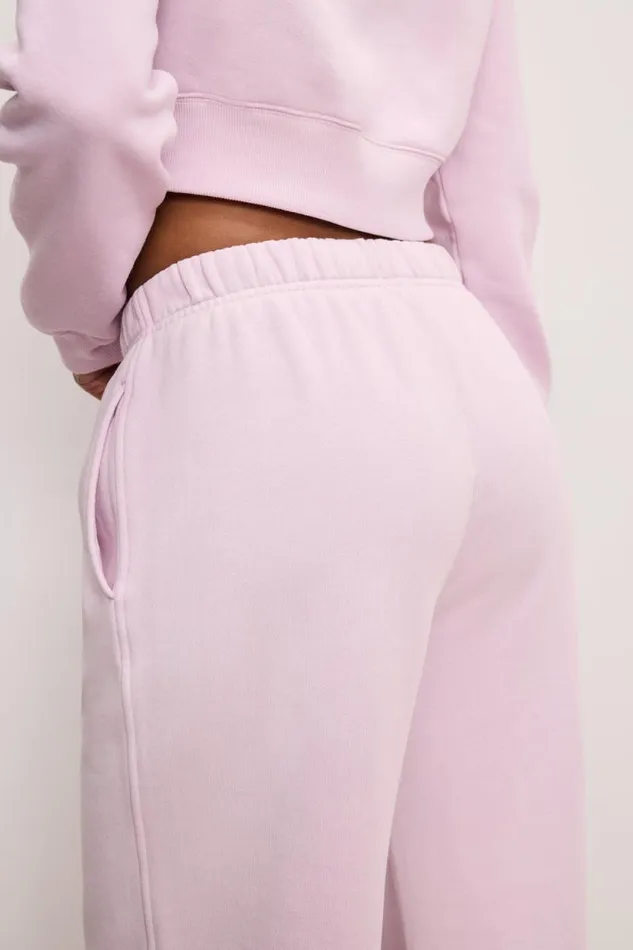 Women GOOD AMERICAN Pants BRUSHED FLEECE WIDE LEGSWEATPANTS Washed Cotton Candy Pink001 Women GOOD AMERICAN Pants BRUSHED FLEECE WIDE LEGSWEATPANTS Washed Cotton Candy Pink001