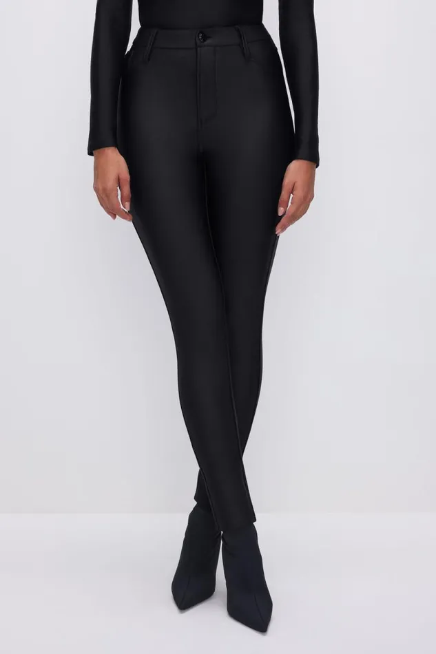 Women GOOD AMERICAN Pants COMPRESSION SHINE GOOD WAISTLEGGINGS Black001