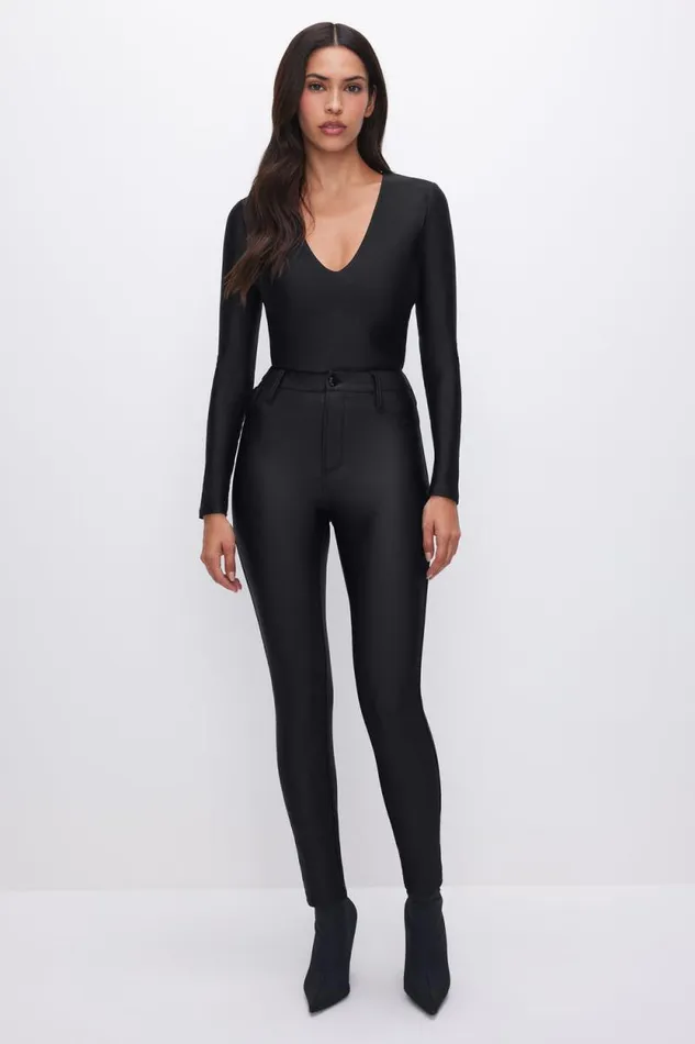 Women GOOD AMERICAN Pants COMPRESSION SHINE GOOD WAISTLEGGINGS Black001 Women GOOD AMERICAN Pants COMPRESSION SHINE GOOD WAISTLEGGINGS Black001