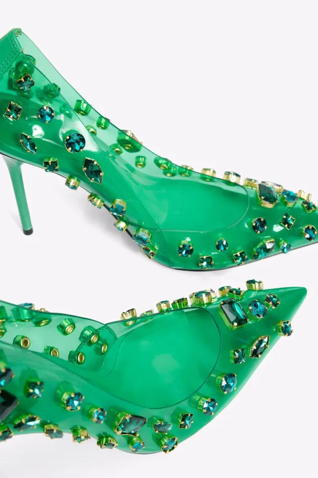 Women GOOD AMERICAN Shoes DIAMONDS FOREVERHEEL Summer Green002