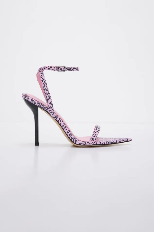 Women GOOD AMERICAN Shoes STRAPPYHEELS Pink Leopard004