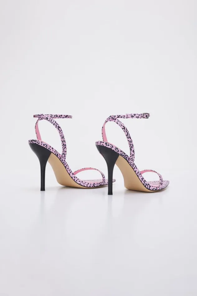 Women GOOD AMERICAN Shoes STRAPPYHEELS Pink Leopard004