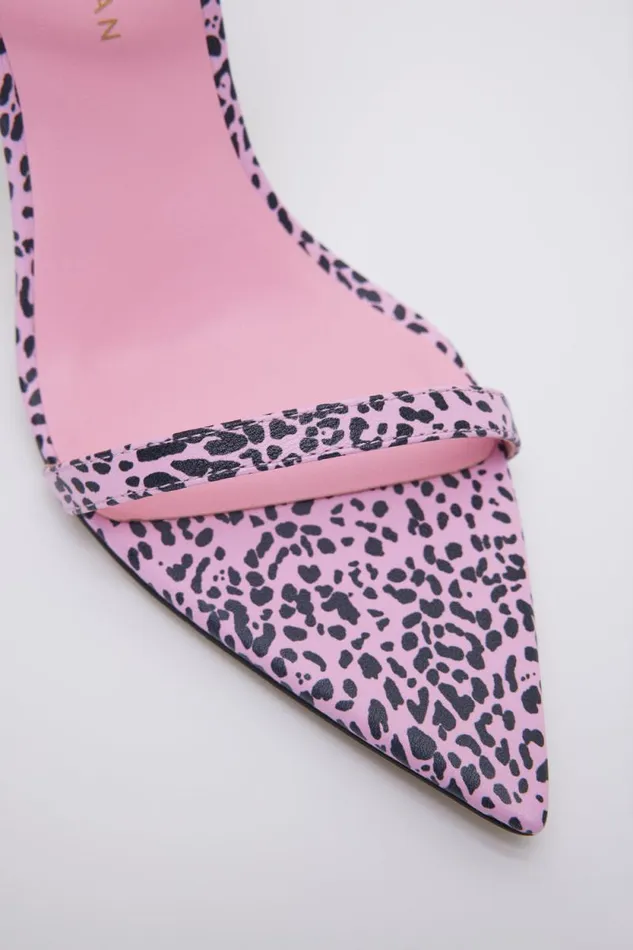 Women GOOD AMERICAN Shoes STRAPPYHEELS Pink Leopard004