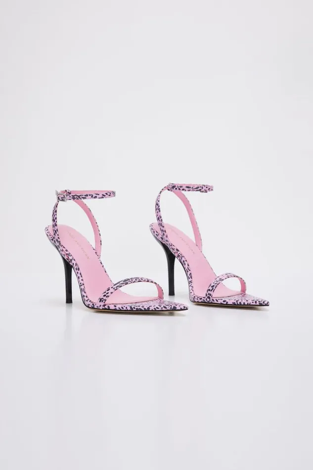 Women GOOD AMERICAN Shoes STRAPPYHEELS Pink Leopard004