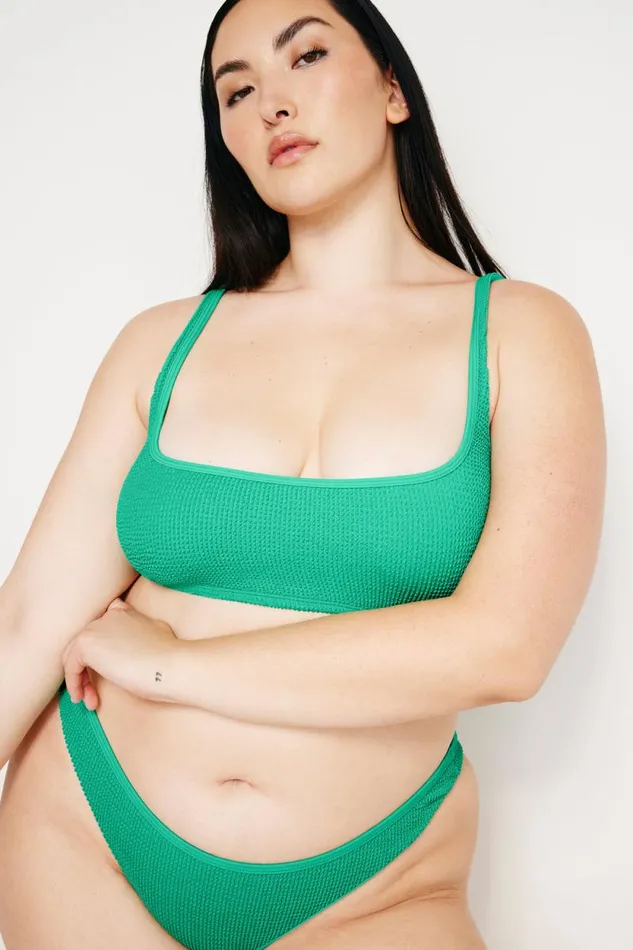 Women GOOD AMERICAN Swim ALWAYS FITS CLASSIC BIKINIBOTTOM Jade Green001
