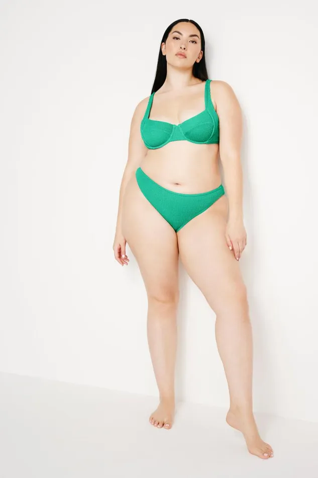 Women GOOD AMERICAN Swim ALWAYS FITS CLASSIC BIKINIBOTTOM Jade Green001