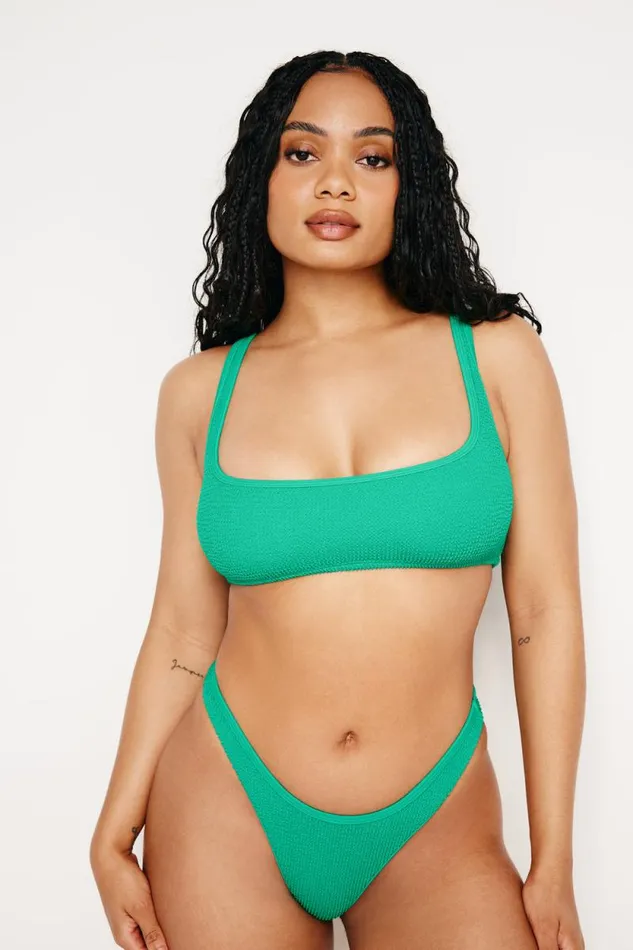 Women GOOD AMERICAN Swim ALWAYS FITS CLASSIC BIKINIBOTTOM Jade Green001