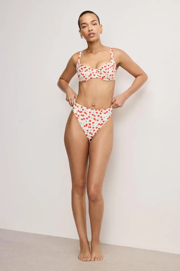 Women GOOD AMERICAN Swim BALCONETTE BIKINITOP Snow Cherries 04