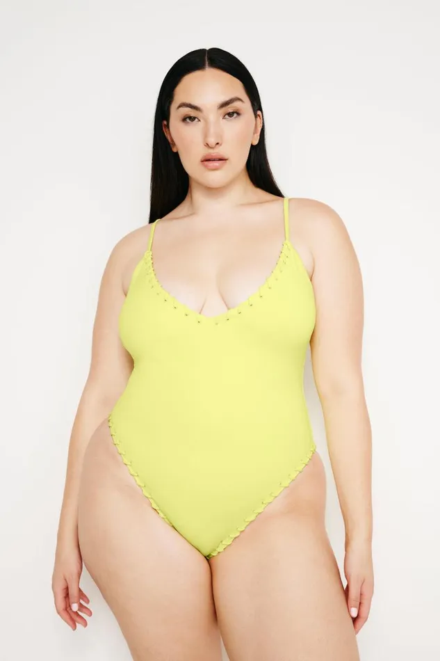 Women GOOD AMERICAN Swim WHIP STITCH COMPRESSIONSWIMSUIT Palo Verde002