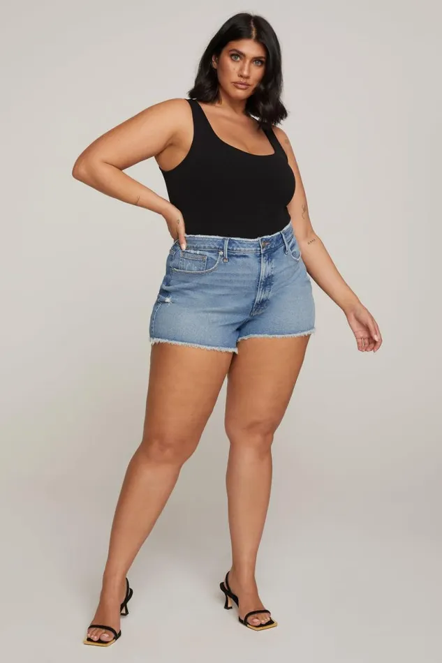 Women GOOD AMERICAN Tees and Tanks MICRO RIB COTTONBODYSUIT Black001