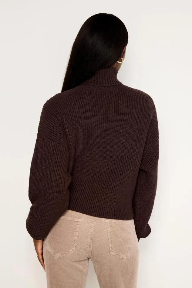 Women GOOD AMERICAN Tops COZY RIBBEDTURTLENECK Bark003