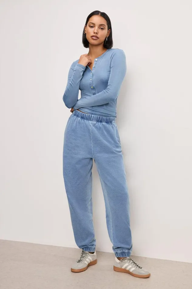 Women GOOD AMERICAN Tops JEANIUS FITTEDHENLEY Indigo376