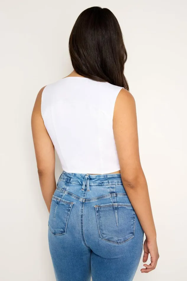 Women GOOD AMERICAN Tops POPLINBUSTIER White001