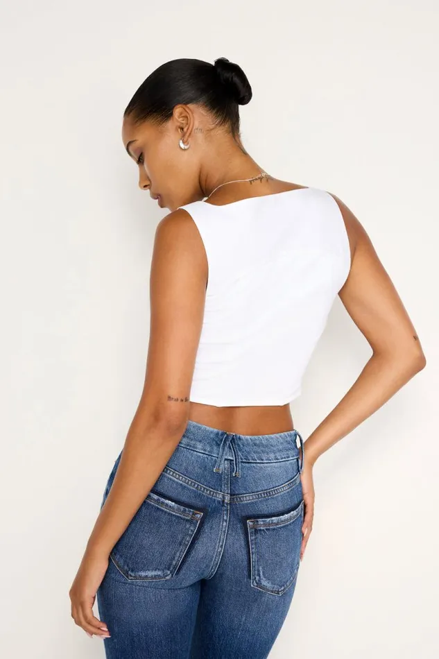Women GOOD AMERICAN Tops POPLINBUSTIER White001