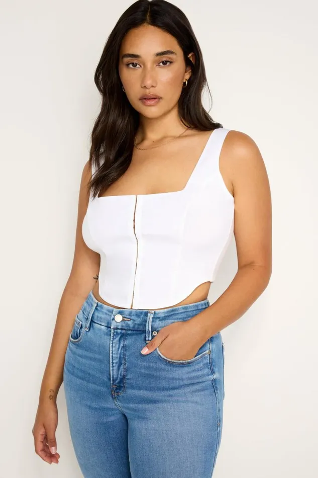 Women GOOD AMERICAN Tops POPLINBUSTIER White001
