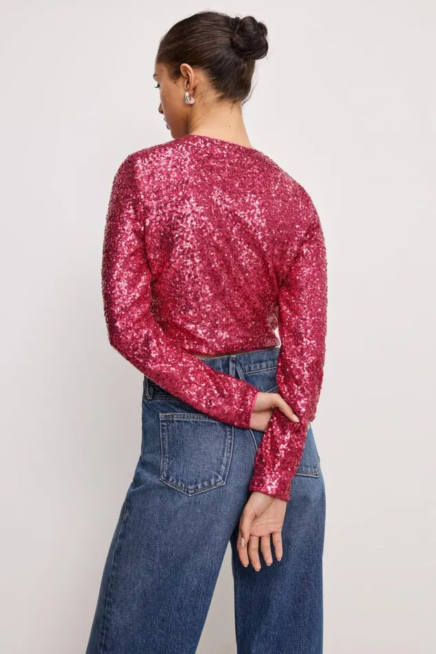 Women GOOD AMERICAN Tops SEQUINCARDIGAN Ballerina Pink004 Women GOOD AMERICAN Tops SEQUINCARDIGAN Ballerina Pink004