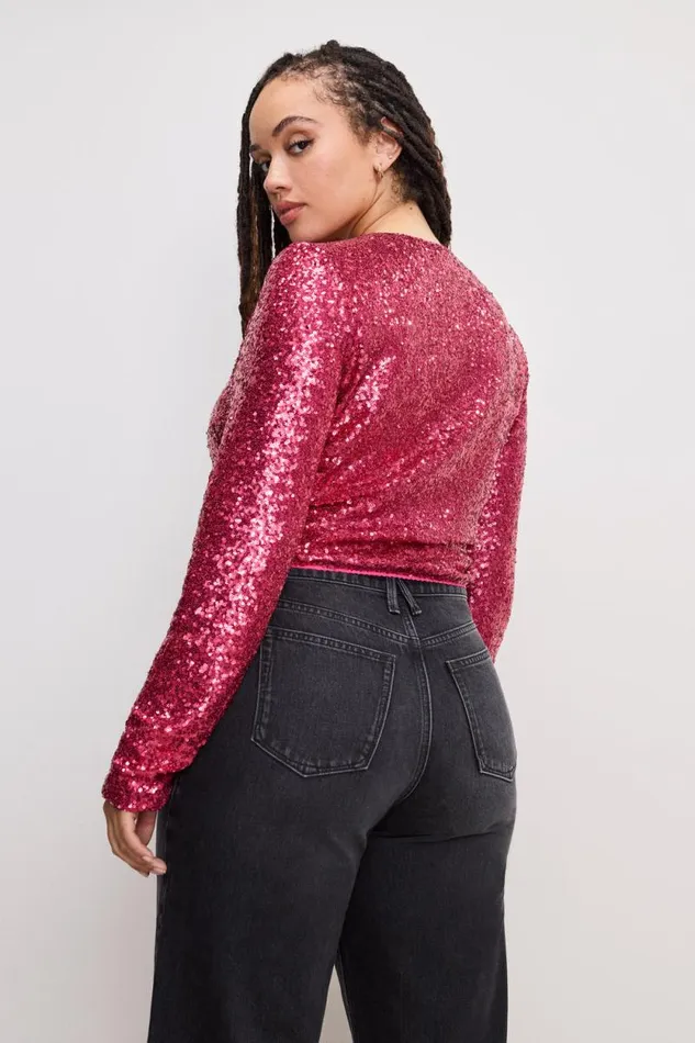 Women GOOD AMERICAN Tops SEQUINCARDIGAN Ballerina Pink004 Women GOOD AMERICAN Tops SEQUINCARDIGAN Ballerina Pink004