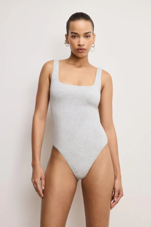 Women GOOD AMERICAN Tops SUPER STRETCH MODERN TANKBODYSUIT Heather Grey001 Women GOOD AMERICAN Tops SUPER STRETCH MODERN TANKBODYSUIT Heather Grey001