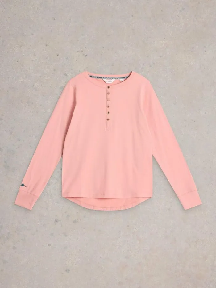 Women Hailey Henley Jersey Top Light Pink White Stuff Nightwear Women Hailey Henley Jersey Top Light Pink White Stuff Nightwear