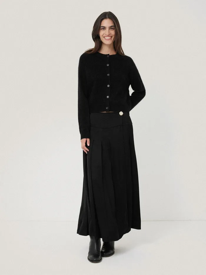 Women Halo Cashmere Cardigan Black Jigsaw Knitwear and Cashmere