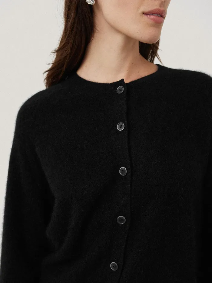 Women Halo Cashmere Cardigan Black Jigsaw Knitwear and Cashmere