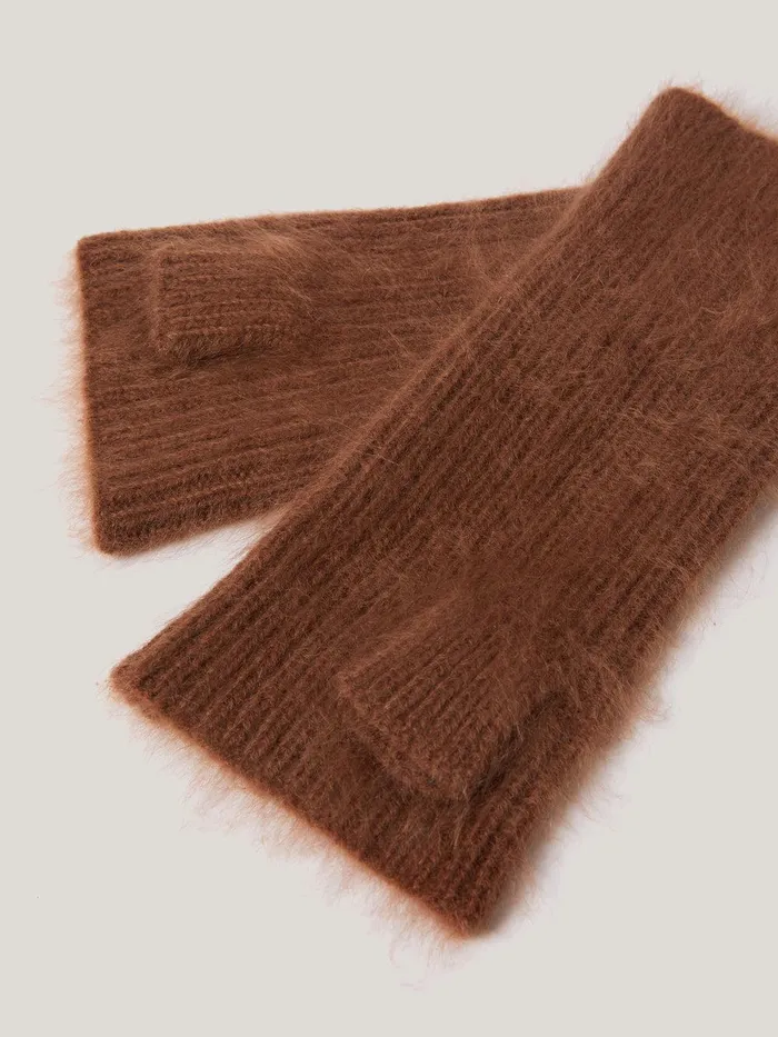 Women Halo Cashmere Mittens Ginger Jigsaw Hats and Gloves