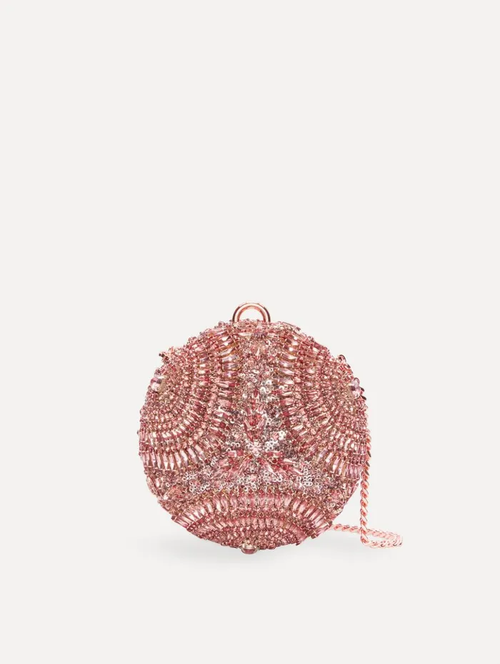 Women Handbags Oscar De La Renta Crystal Embroidered Billiard Bag Blush