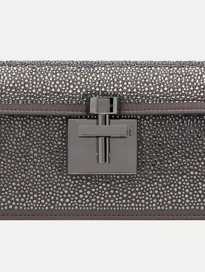 Women Handbags Oscar De La Renta Crystal Pav Alibi Clutch Smoke Gunmetal Women Handbags Oscar De La Renta Crystal Pav Alibi Clutch Smoke Gunmetal