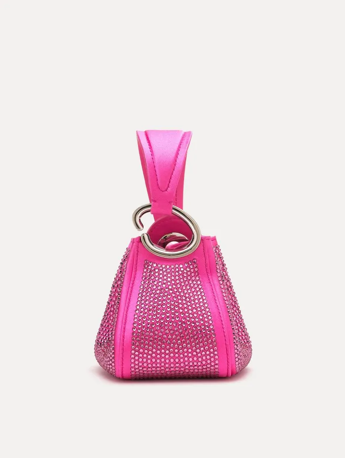 Women Handbags Oscar De La Renta Pav Crystal Nano O Handle Bag Peony