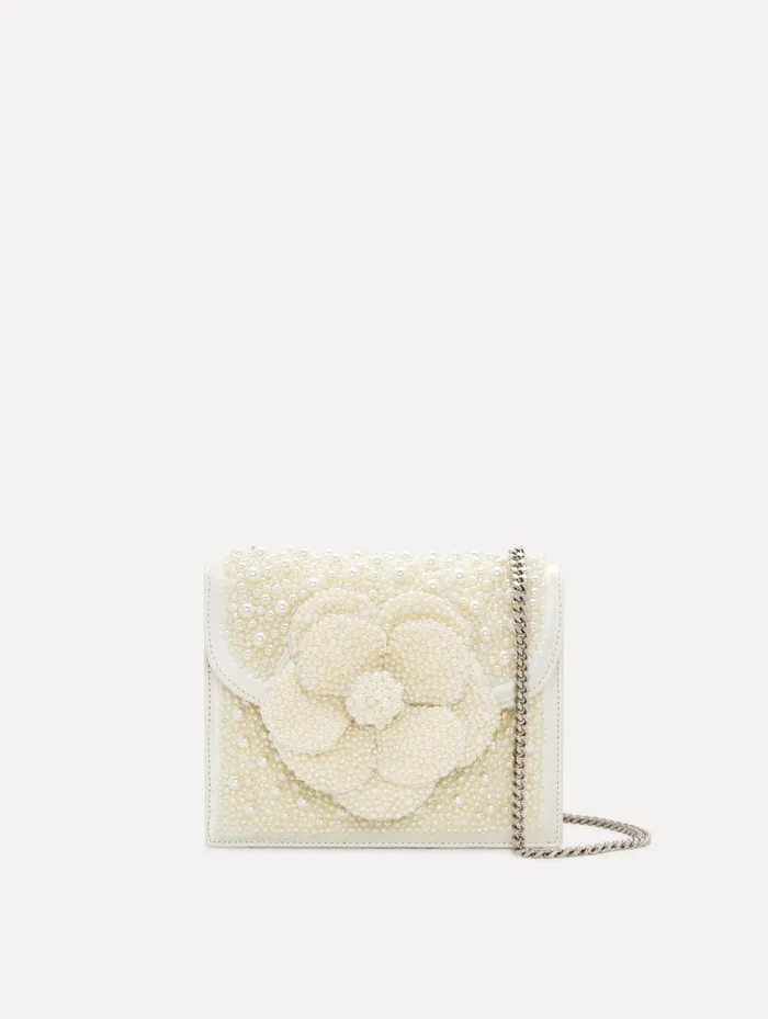 Women Handbags Oscar De La Renta Pearl Embroidered Mini TRO Bag Pearl