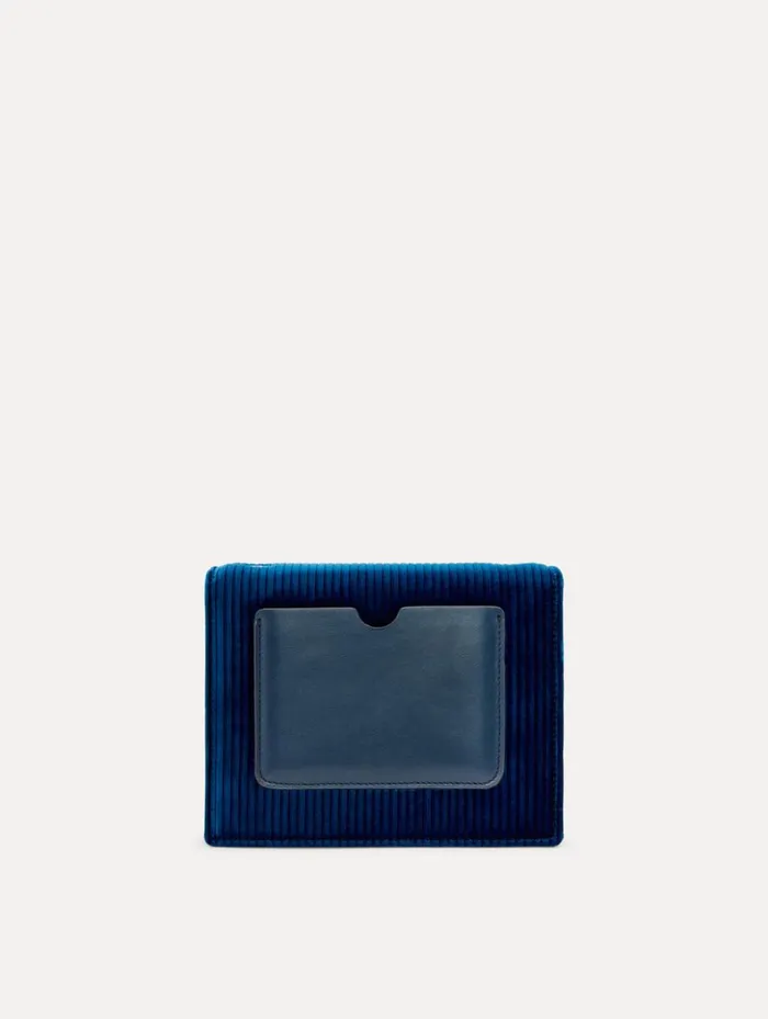 Women Handbags Oscar De La Renta Stripped Velvet Mini TRO Bag Navy