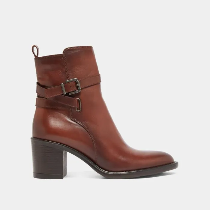 Women Heeled Ankle Boots And Buckles Cognac JONAK Ankle Boots Lowboots