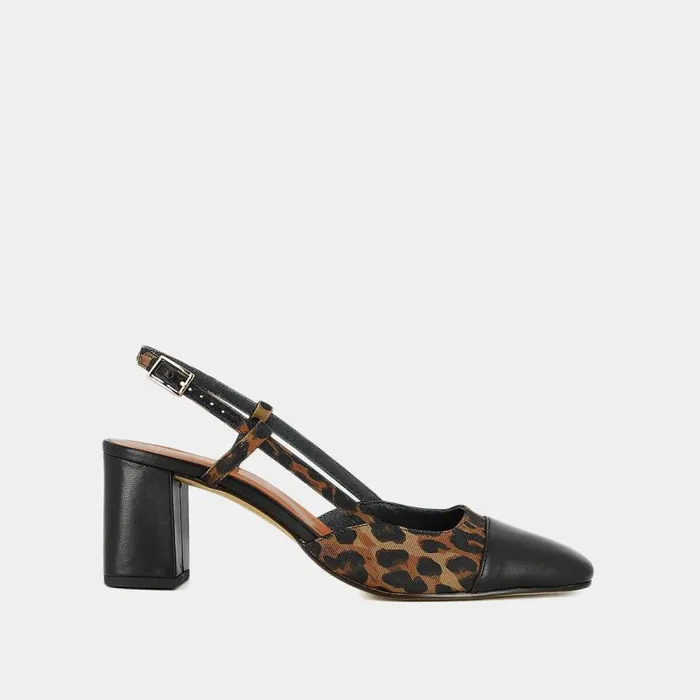 Women Heeled Slingbacks Black JONAK Slingbacks