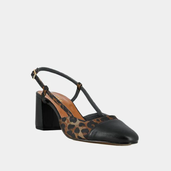 Women Heeled Slingbacks Black JONAK Slingbacks
