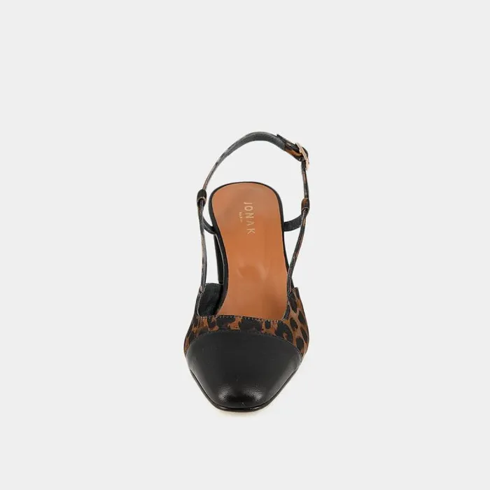 Women Heeled Slingbacks Black JONAK Slingbacks