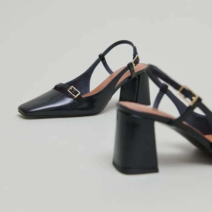 Women Heeled Slingbacks Black JONAK Slingbacks