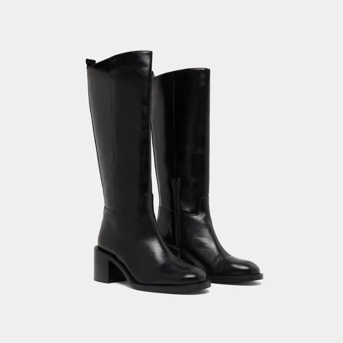 Women High Heel Boots Black JONAK Boots Thighhigh Boots
