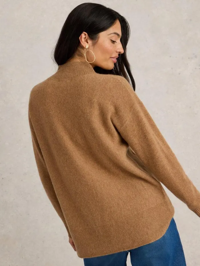 Women HOLLY CASHMERE JUMPER Mid Brown White Stuff Knitwear Women HOLLY CASHMERE JUMPER Mid Brown White Stuff Knitwear