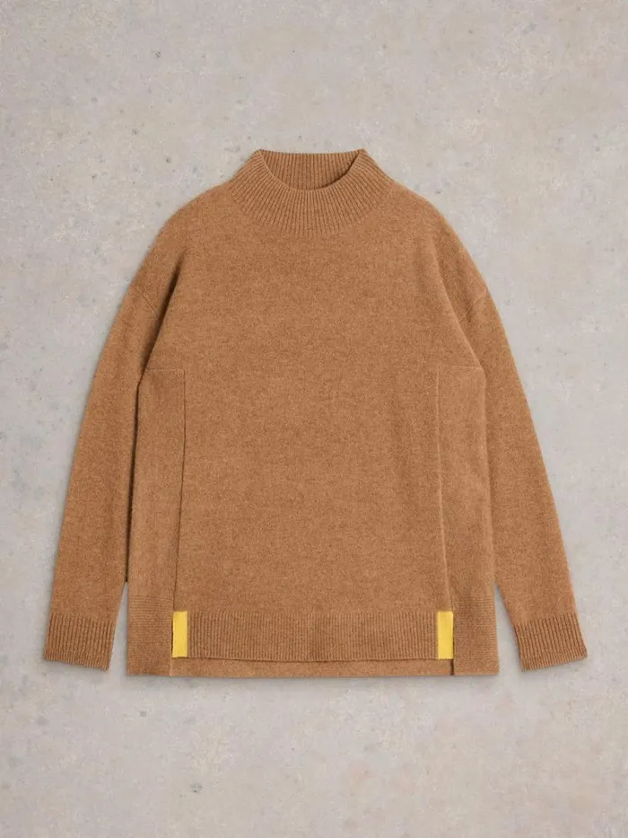 Women HOLLY CASHMERE JUMPER Mid Brown White Stuff Knitwear Women HOLLY CASHMERE JUMPER Mid Brown White Stuff Knitwear