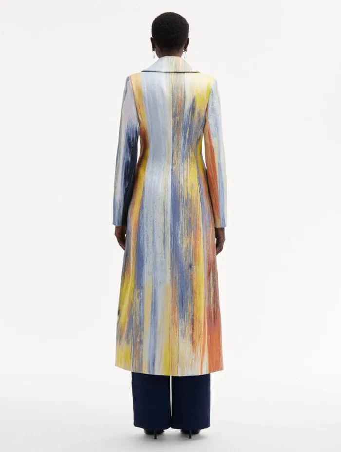 Women Jackets and Coats Oscar De La Renta Abstract Brushstroke Jacquard Coat Calendula Multi Women Jackets and Coats Oscar De La Renta Abstract Brushstroke Jacquard Coat Calendula Multi