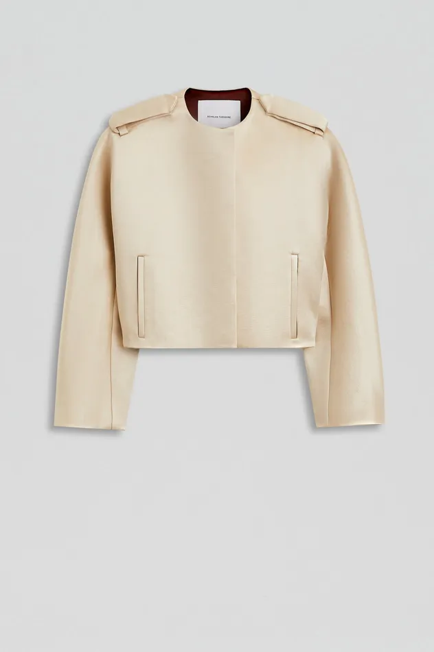 Women Jackets Scanlan Theodore CONTRAST SATIN COCOON JACKET GOLD Women Jackets Scanlan Theodore CONTRAST SATIN COCOON JACKET GOLD