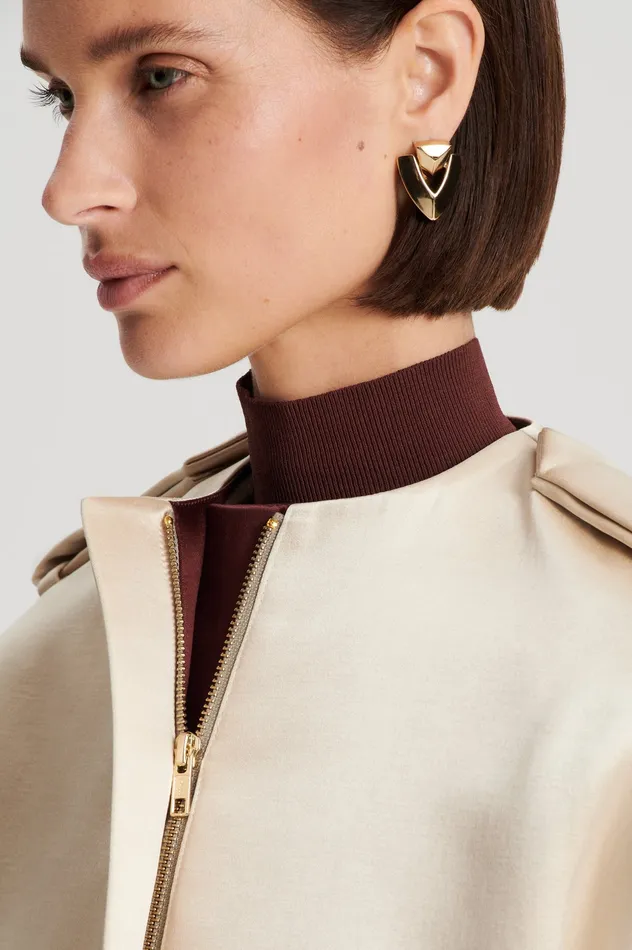 Women Jackets Scanlan Theodore CONTRAST SATIN COCOON JACKET GOLD Women Jackets Scanlan Theodore CONTRAST SATIN COCOON JACKET GOLD