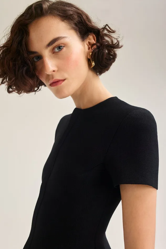 Women Jackets Scanlan Theodore CREPE KNIT SHORT SLEEVE PEPLUM JACKET BLACK Women Jackets Scanlan Theodore CREPE KNIT SHORT SLEEVE PEPLUM JACKET BLACK