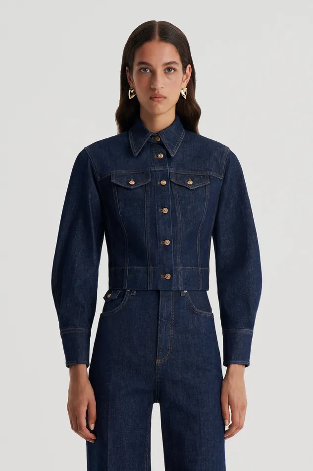Women Jackets Scanlan Theodore DENIM JACKET INDIGOB