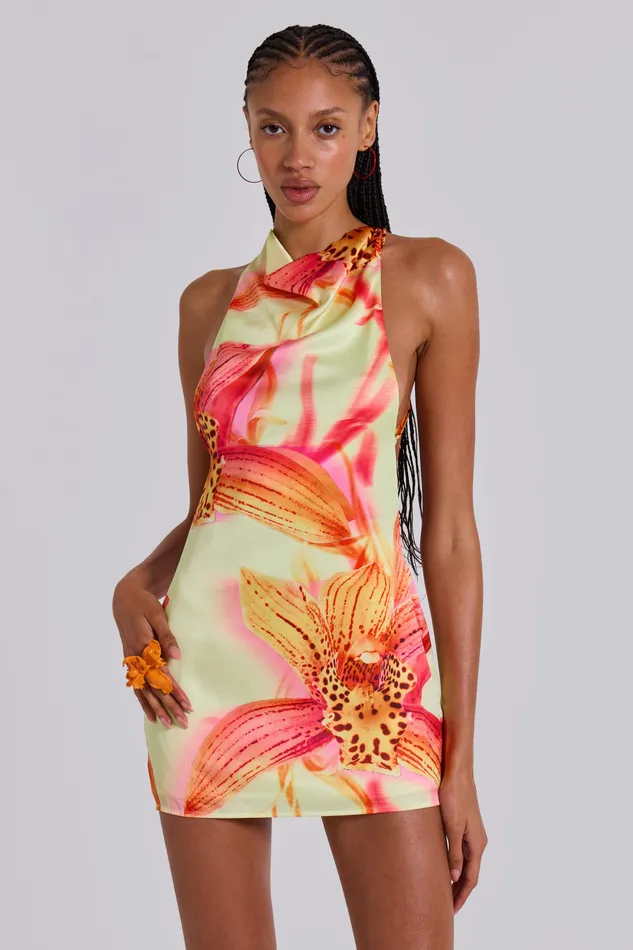 Women Jaded London Lucia Backless Mini Dress With Flower Detail Dresses